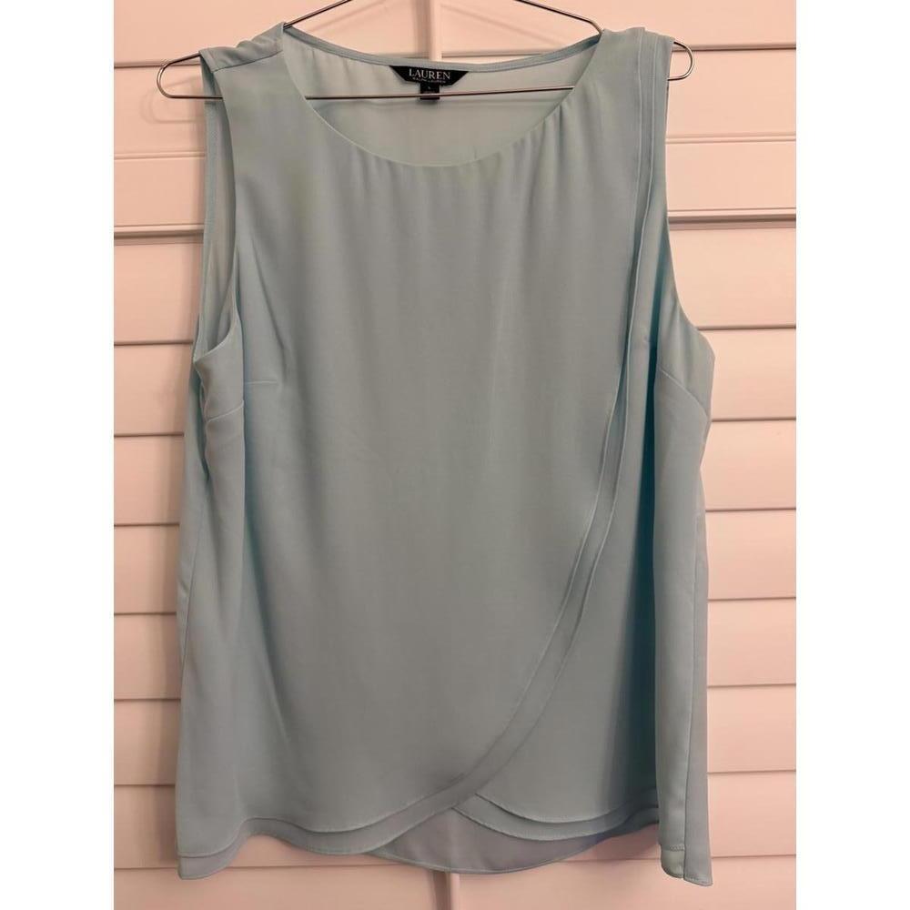 Lauren Ralph Lauren sleeveless asymmetrical layered blouse size Large‎ - Picture 2 of 6